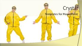  Presentation with performer - PPT layouts featuring funky music montage - young performer isolated background and a  colored foreground