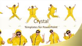  Presentation with performer - Presentation theme enhanced with funky music montage - young performer isolated background and a  colored foreground