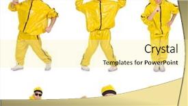  Presentation with performer - Slides featuring funky music montage - young performer isolated background and a  colored foreground