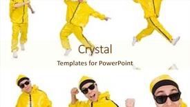  Presentation with performer - PPT theme consisting of funky music montage - young performer isolated background and a  colored foreground