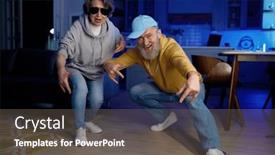  Presentation with funky - PPT theme featuring funky-senior-couple-wearing-casual and a  colored foreground