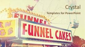  Presentation with funnel - Audience pleasing slide deck consisting of funnel cake stand backdrop and a cream colored foreground
