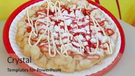  Presentation with funnel - Audience pleasing PPT theme consisting of funnel cake backdrop and a coral colored foreground