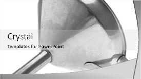  Presentation with funnel - Presentation theme consisting of funnel metal isolated background and a light gray colored foreground