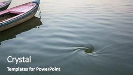  Presentation with water river - Slide deck having funnel whirlpool in the water background and a gray colored foreground