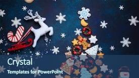  Presentation with cookies christmas - PPT layouts featuring funny - assorted christmas cookies background and a ocean colored foreground