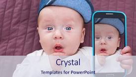  Presentation with selfie - Amazing slides having funny - baby boy taking selfie backdrop and a sky blue colored foreground