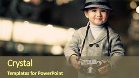  Presentation with collage of retro camera - PPT layouts consisting of funny - baby boy with retro camera background and a violet colored foreground