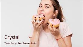  Presentation with donuts - Theme with funny - close up portrait background and a lemonade colored foreground