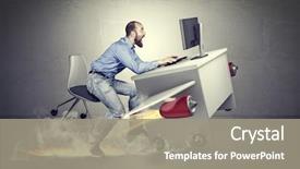  Presentation with busy - Presentation theme having funny - conceptual image methaphor of busy background and a gray colored foreground