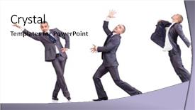  Presentation with tribal dancing - Beautiful presentation theme featuring funny - dancing businessman isolated on white backdrop and a lavender colored foreground