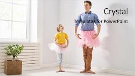  Presentation with family day - Beautiful slide set featuring funny - happy father's day dad backdrop and a light gray colored foreground