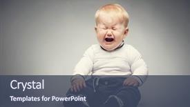  Presentation with baby crying - Audience pleasing slide set consisting of funny - little baby boy sitting backdrop and a ocean colored foreground