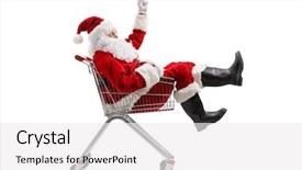  Presentation with santa - Amazing PPT layouts having funny - santa claus sitting inside backdrop and a white colored foreground