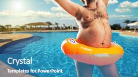  Presentation with funny - Theme featuring funny - strange naked man background and a teal colored foreground