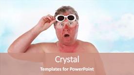  Presentation with lines - Colorful presentation theme enhanced with funny - sunburned man with sunglasses lines backdrop and a coral colored foreground
