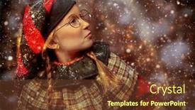  Presentation with christmas elf - Slides having funny-and-surprised-girl-elf background and a tawny brown colored foreground