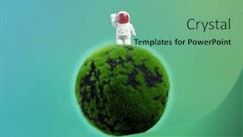  Presentation with astronaut - PPT layouts having funny-astronaut-explores-a-new background and a seafoam green colored foreground