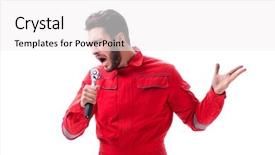  Presentation with automobile - Beautiful theme featuring funny automobile mechanic with wrench backdrop and a white colored foreground