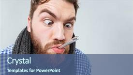  Presentation with funny - Slides with funny bearded young man background and a ocean colored foreground