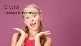  Presentation with emotions - Slide deck with funny-blonde-girl-with-pigtails background and a coral colored foreground