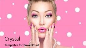  Presentation with nail art - Presentation design featuring funny bow hairstyle pink nail background and a lemonade colored foreground