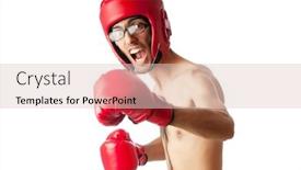  Presentation with boxer - Slide deck with strengths weaknesses - funny boxer isolated on white background and a lemonade colored foreground