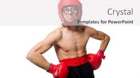  Presentation with boxer - Colorful PPT theme enhanced with funny boxer isolated on the white backdrop and a lemonade colored foreground