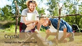  Presentation with burn - Cool new theme with funny boy blowing on heap backdrop and a coral colored foreground