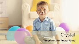  Presentation with genetic face recognition - Amazing theme having funny boy with face painting backdrop and a lemonade colored foreground