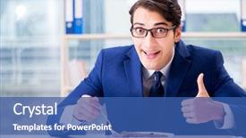  Presentation with gold coins and jewelry - Colorful PPT layouts enhanced with funny businessman eating gold coins backdrop and a ocean colored foreground