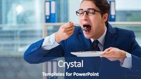  Presentation with gold coins and jewelry - Audience pleasing theme consisting of funny businessman eating gold coins backdrop and a  colored foreground