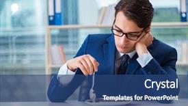  Presentation with gold - Colorful presentation design enhanced with funny businessman eating gold coins backdrop and a ocean colored foreground