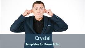  Presentation with ears - Cool new presentation with funny-businessman-holding-his-ears backdrop and a ocean colored foreground