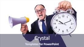  Presentation with funny - Colorful presentation enhanced with funny businessman isolated on the white backdrop and a ocean colored foreground