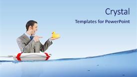  Presentation with rubber duck - Beautiful presentation featuring funny-businessman-with-yellow-rubber backdrop and a light blue colored foreground