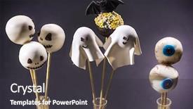  Presentation with halloween - Colorful slide deck enhanced with funny cake pops for halloween backdrop and a dark gray colored foreground
