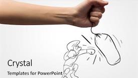  Presentation with boxer - Colorful presentation theme enhanced with funny caricature of boxer man backdrop and a white colored foreground