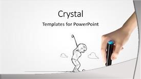  Presentation with golf - Slide set consisting of funny caricature of golf player background and a white colored foreground