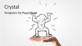  Presentation with lifting your limits - Amazing slide deck having funny caricature of man hardly backdrop and a white colored foreground