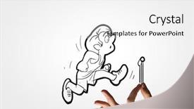  Presentation with jumping into the ocan - Amazing slide deck having funny caricature of running sportsman backdrop and a white colored foreground