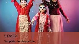  Presentation with carnival - Colorful theme enhanced with funny carnival portrait backdrop and a red colored foreground