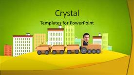  Presentation with box carton - Audience pleasing PPT layouts consisting of funny cartoon image of businessman backdrop and a shamrock green colored foreground