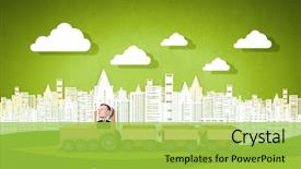  Presentation with box carton - Colorful PPT layouts enhanced with funny cartoon image of businessman backdrop and a  colored foreground