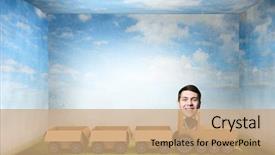  Presentation with funny cartoon - Amazing slides having funny cartoon image of businessman backdrop and a  colored foreground