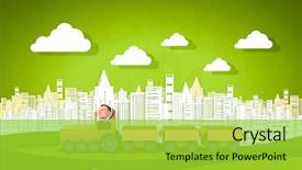  Presentation with funny cartoon - Slide deck featuring funny cartoon image of businessman background and a yellow colored foreground