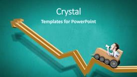  Presentation with box carton - Audience pleasing slides consisting of funny cartoon image of businessman backdrop and a ocean colored foreground