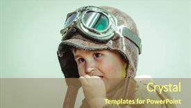  Presentation with war and peace - Audience pleasing theme consisting of funny child dressed in militar backdrop and a coral colored foreground