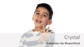  Presentation with saying - Slide deck with funny-child-saying-stop background and a white colored foreground