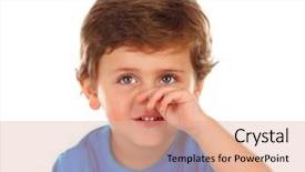  Presentation with nose - Amazing PPT theme having funny child scratching his nose backdrop and a  colored foreground